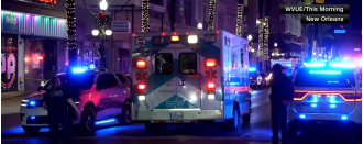 10 fatalities and 30 people wounded when a vehicle crashes into a group of people in New Orleans.