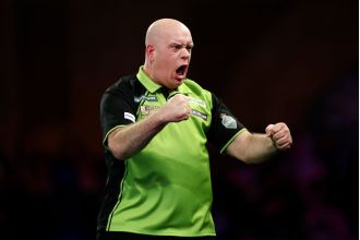 In an exciting World Darts Championship match, Michael van Gerwen defeats Callan Rydz.