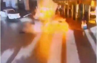 Possible terrorism at Trump Hotel Vegas as Cybertruck explodes.