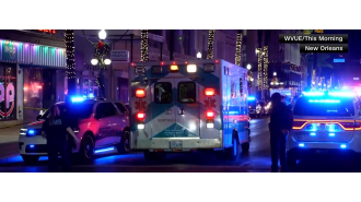 10 fatalities and 30 people wounded when a vehicle crashes into a group of people in New Orleans.
