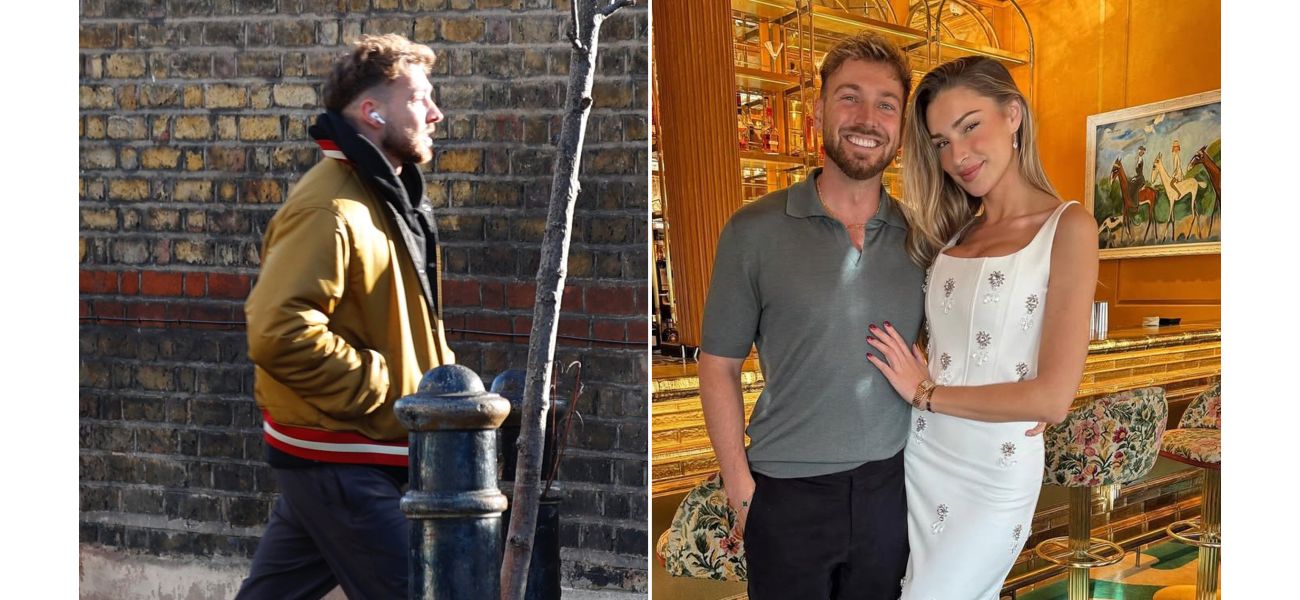 Reality star Sam Thompson makes a low-profile appearance following his breakup with Zara McDermott.