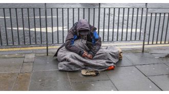 Assist a homeless person following severe cold health alert