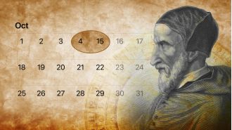 In October 1582, there is a strange explanation for why 10 days are unaccounted for.