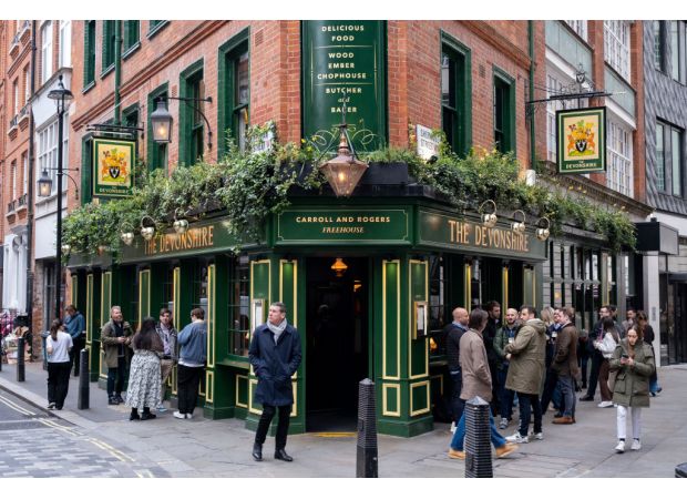 In 2024, we reviewed London's top restaurants, including Soho's The Devonshire.