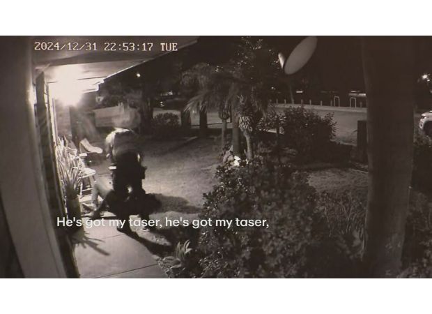 A couple in Perth defends themselves against a home invasion by a man dressed as a ninja on New Year's Eve.