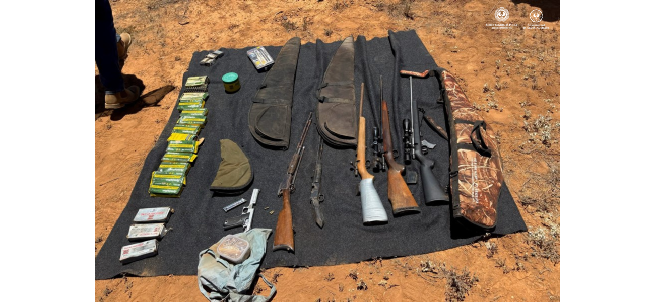 Weapons found on rural SA property in hidden storage.