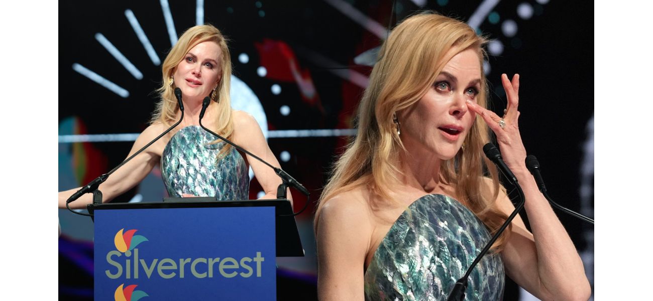 Nicole Kidman was emotional during an award acceptance as she paid tribute to her mother and shed tears.