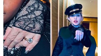 Madonna, 66, shows off ring and sparks speculation of engagement with 28-year-old boyfriend.