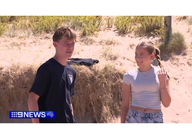 13-year-old boy rescues 2 teenage girls from rip current, surprised he was able to do it.