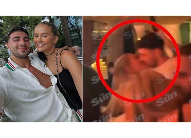 Tommy Fury and Molly-Mae Hague were caught sharing a secretive kiss on New Year's Eve.