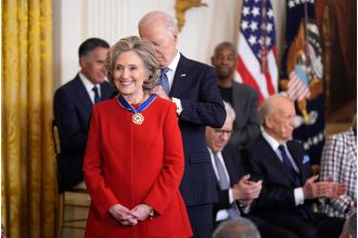 Clinton, Soros and Washington awarded top US civilian honor.