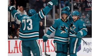 The San Jose Sharks beat the New Jersey Devils with a last-minute goal.