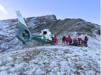 A man fell to his death from a mountain ridge in Lake District, reaching a height of 230 feet.