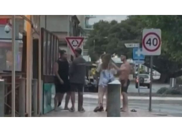 A man is hospitalized following a single punch attack outside a pub.