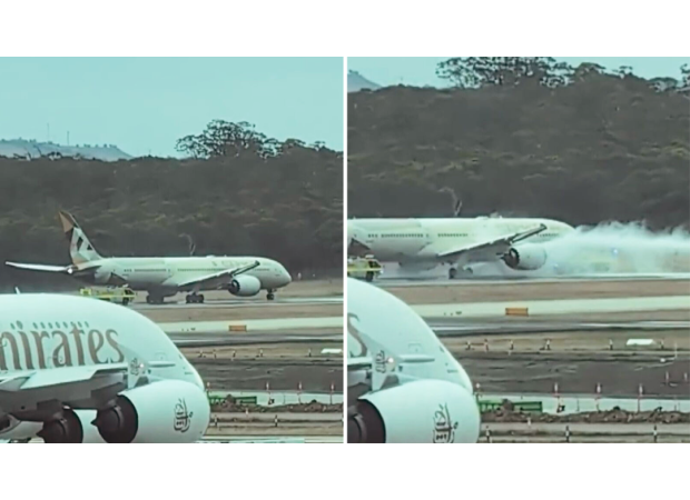 Etihad plane unable to land in Melbourne due to high speed, blocking runway