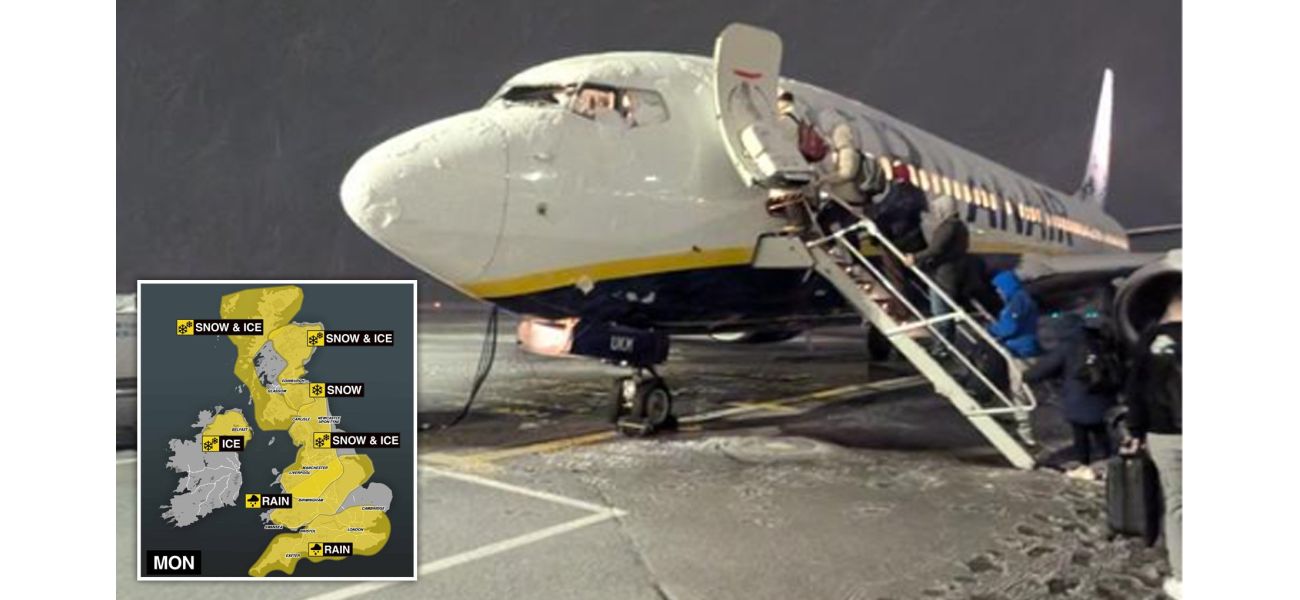 Manchester airport runways shut due to snow and UK under weather warnings.