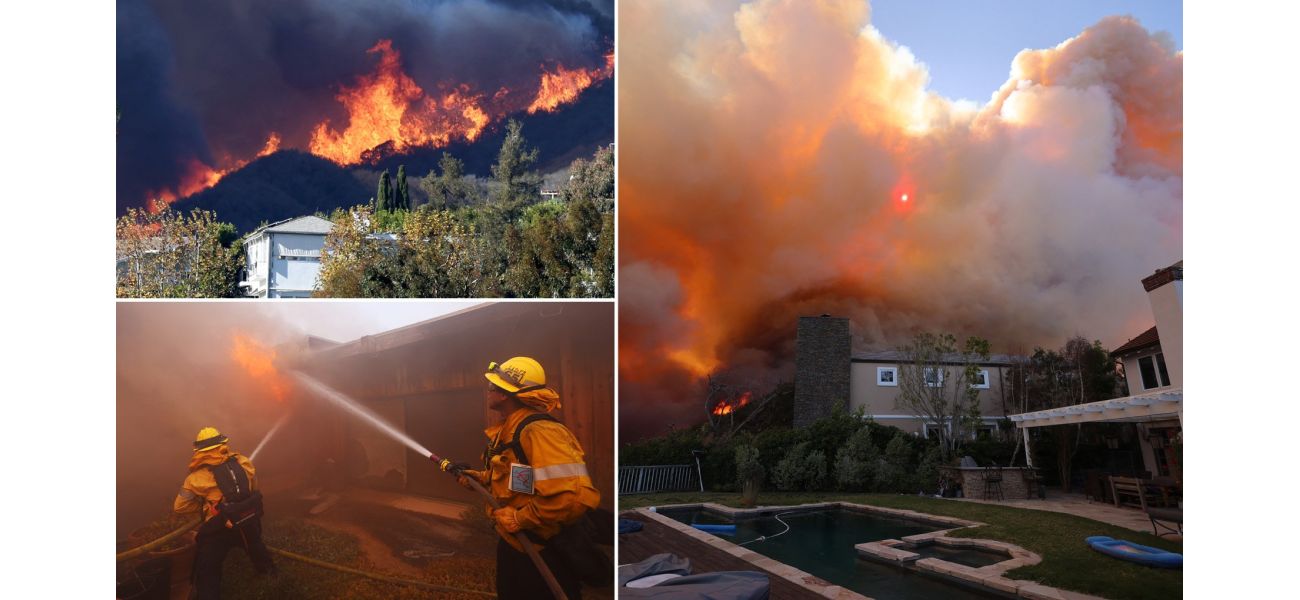 A fire ravages a wealthy coastal town, forcing 20,000 people to flee.
