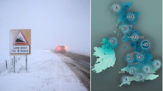 UK map shows upcoming low temperatures for the week.
