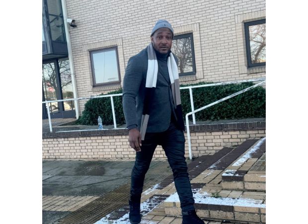 A driver crashed a Ferrari belonging to a Dragons' Den star and almost hit a jogger.