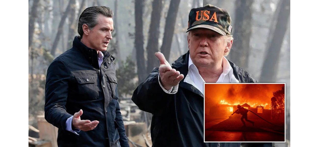 Trump claims California governor prioritized fish over restoring water, blames him for wildfires.