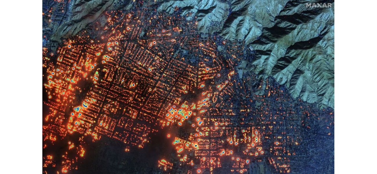 Massive fires in Los Angeles are visible from above due to their immense size.