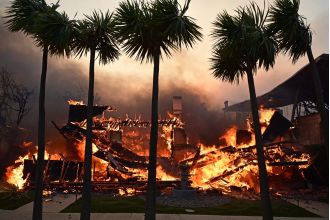 5 dead as new wildfires ignite in Hollywood Hills.