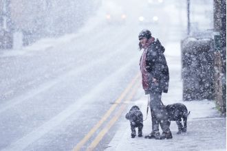 Interactive map predicts UK snowfall today and displays affected areas and times.