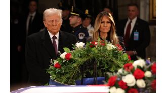 Melania Trump accompanies husband in paying respects to Jimmy Carter's casket.