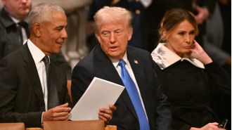 Trump more interested in Obama than Melania at Carter funeral