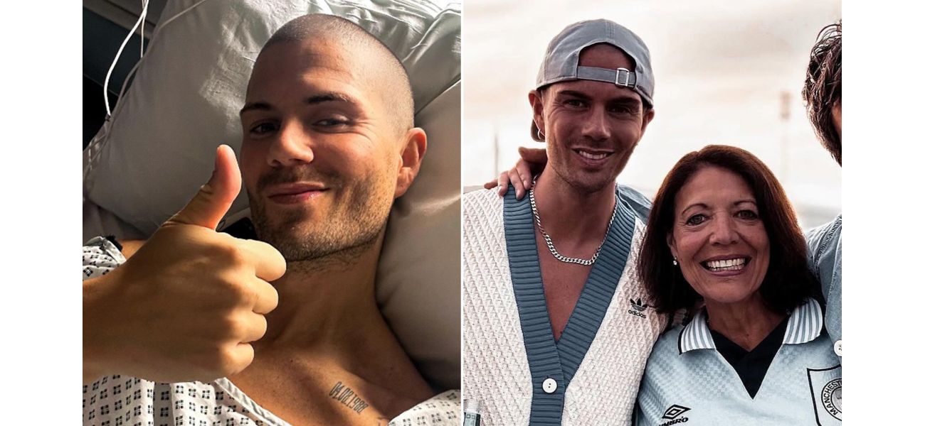 Max George thanks his mother for saving him before his heart surgery.