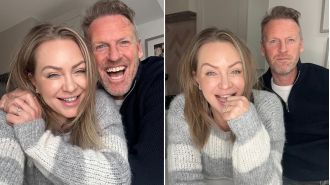 Rita Simons, known for her role in EastEnders, reveals she's engaged as she shows off a shiny ring.