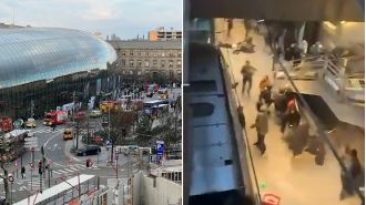 Two streetcars crash in Strasbourg, causing injuries to dozens of people.