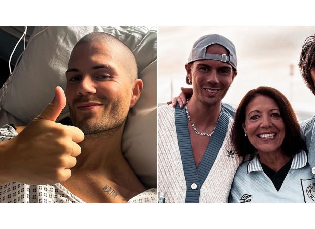 Max George thanks his mother for saving him before his heart surgery.