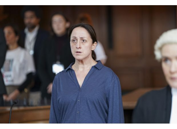 Sonia is surprised in court while speaking on behalf of Bianca in EastEnders.