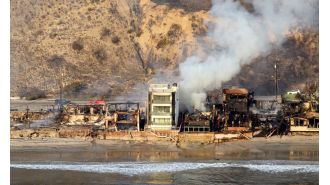 Amazing Malibu house miraculously spared from destructive wildfires that destroyed surrounding area.