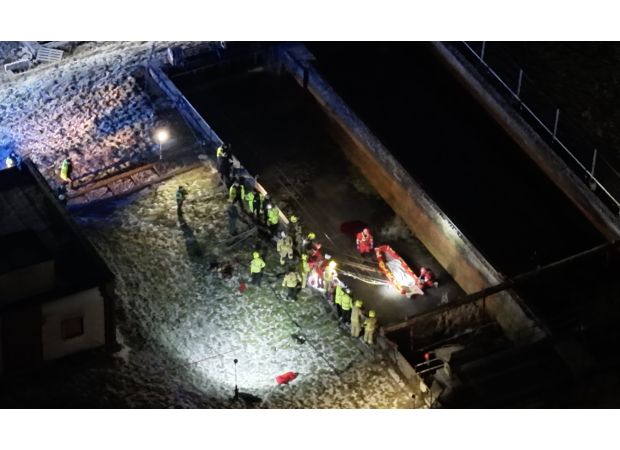 A young person died when their vehicle plunged into a waste facility.