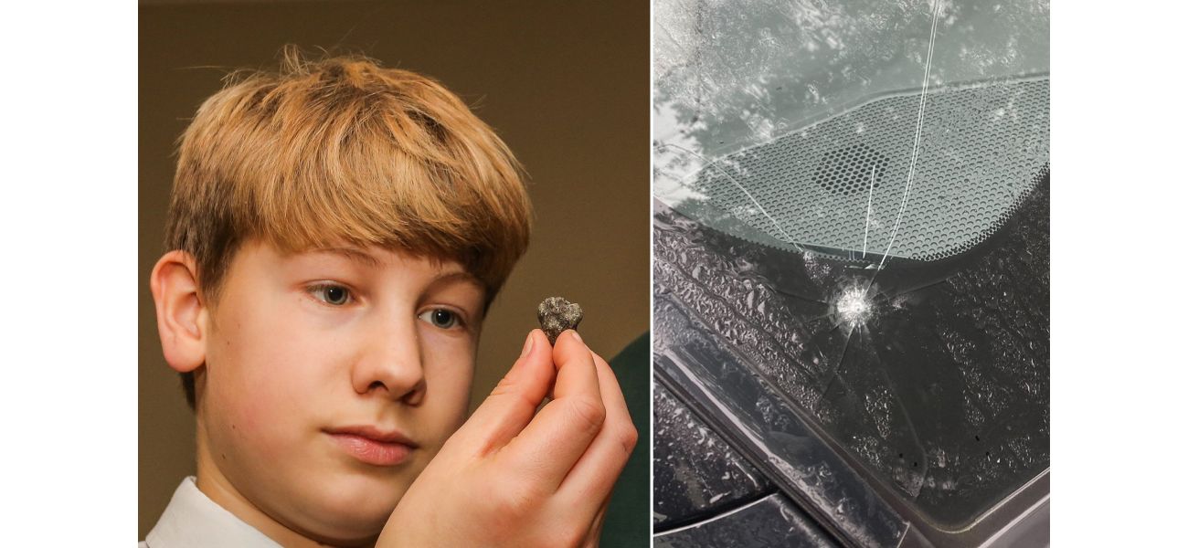 A meteorite hit our car windshield, causing it to crack.