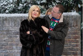 Man makes murder threat against woman, facing arrest in EastEnders.