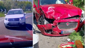 Reckless teen crashes into Jaguar while trying to impress girl.