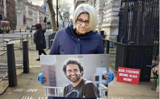 A mother is refusing to eat in front of Downing Street until her son is released or she becomes too weak.