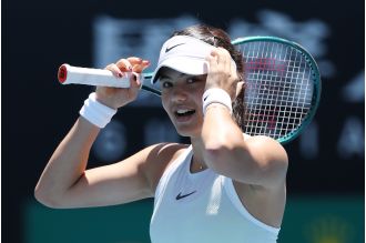 Raducanu happy with Australian Open victory despite struggling with serve.