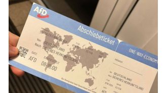 Pretend deportation flight tickets delivered to immigrant families' mailboxes.