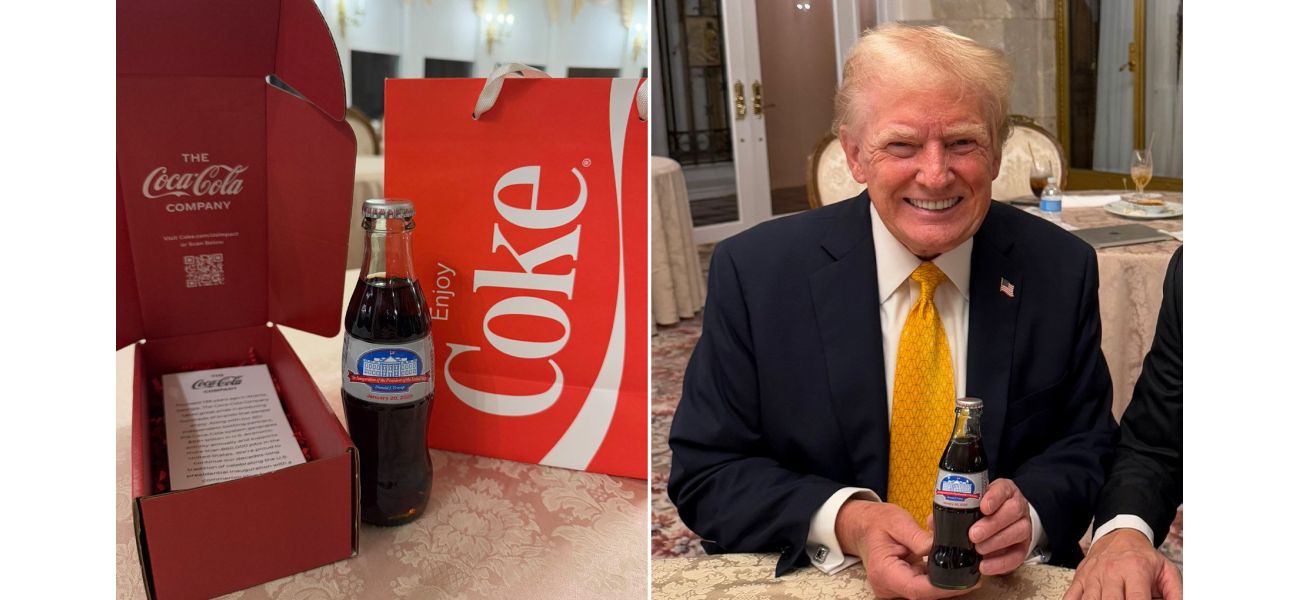Coca-Cola gives Trump a Diet Coke bottle for his inauguration, despite past criticism.