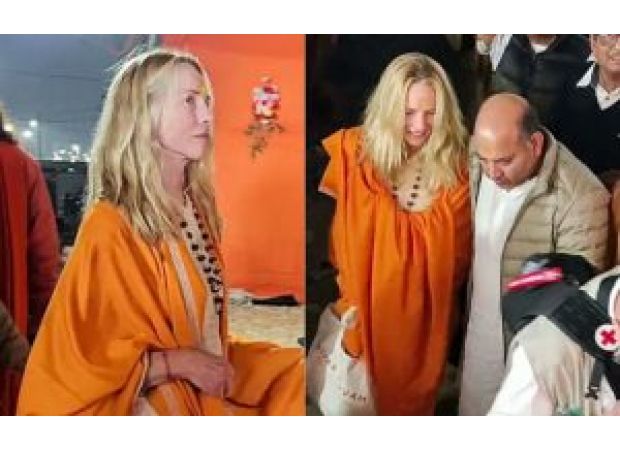 Steve Jobs' spouse, Laurene Powell, receives spiritual initiation at Maha Kumbh.