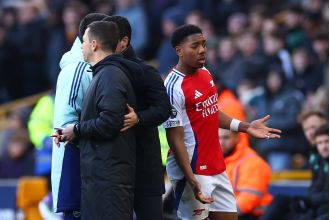 M. Lewis-Skelly's response to red card in dressing room after Arsenal's win over Wolves.