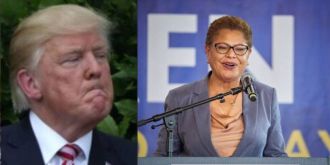 The mayor of Los Angeles, Karen Bass, and President Trump argue about the handling of California's wildfires.