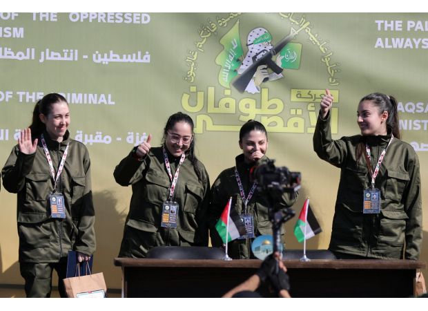 Four Israeli women freed by Hamas in Gaza, emotions run high.