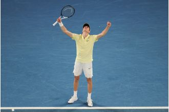Sinner defeats Zverev in straight sets to retain Australian Open championship.