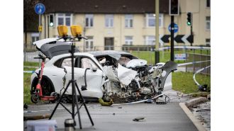 A man passed away following an accident involving an electric Porsche outside a GCHQ facility, resulting in two arrests.