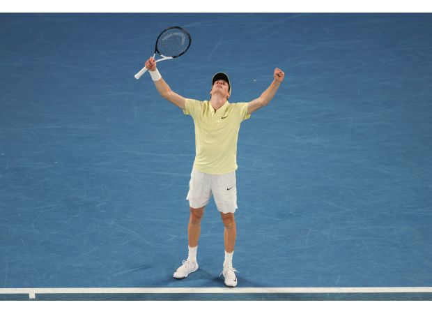 Sinner defeats Zverev in straight sets to retain Australian Open championship.